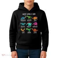 God Says I Am Dinosaur Funny Dino Bible Verse Kids Hoodie thumb 4