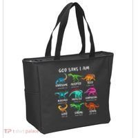 God Says I Am Dinosaur Funny Dino Bible Verse Tote Bag thumb 2