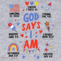 God Says I Am July 4th Christian Bible Verse Women's Sweatshirt thumb 2
