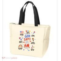 God Says I Am July 4th Christian Bible Verse Tote Bag thumb 3