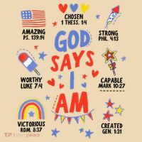 God Says I Am July 4th Christian Bible Verse Tote Bag thumb 4