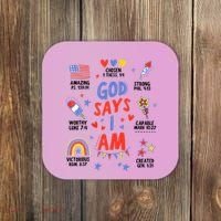 God Says I Am July 4th Christian Bible Verse Coaster thumb 0