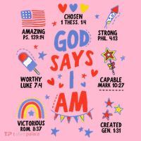 God Says I Am July 4th Christian Bible Verse Coaster thumb 2