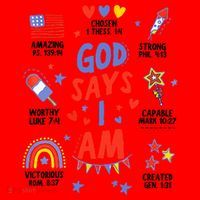God Says I Am July 4th Christian Bible Verse Santa Hat thumb 1