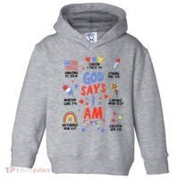 God Says I Am July 4th Christian Bible Verse Toddler Hoodie thumb 0