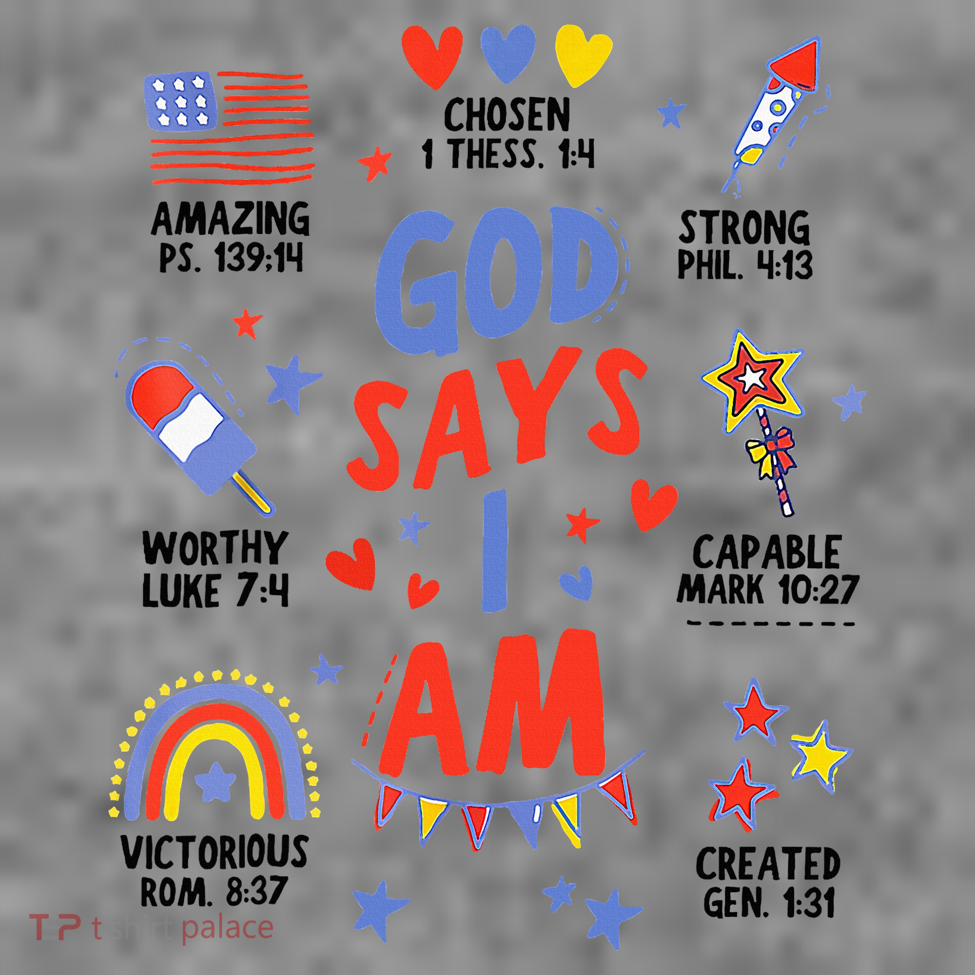 God Says I Am July 4th Christian Bible Verse Toddler Hoodie