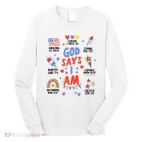 God Says I Am July 4th Christian Bible Verse Long Sleeve Shirt thumb 0