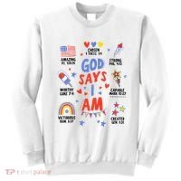 God Says I Am July 4th Christian Bible Verse Sweatshirt thumb 0