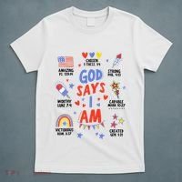 God Says I Am July 4th Christian Bible Verse T-Shirt thumb 5