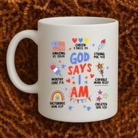 God Says I Am July 4th Christian Bible Verse Coffee Mug thumb 2