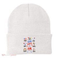 God Says I Am July 4th Christian Bible Verse Beanie thumb 0