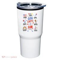 God Says I Am July 4th Christian Bible Verse Tumbler thumb 0