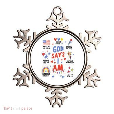 God Says I Am July 4th Christian Bible Verse Ornament