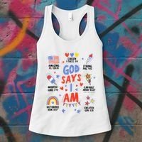 God Says I Am July 4th Christian Bible Verse Women's Tank Top thumb 3