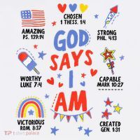 God Says I Am July 4th Christian Bible Verse Women's Tank Top thumb 5
