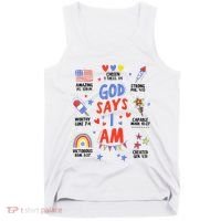 God Says I Am July 4th Christian Bible Verse Tank Top thumb 0