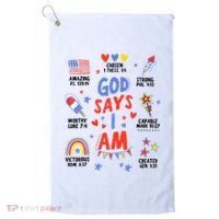God Says I Am July 4th Christian Bible Verse Golf Towel thumb 0