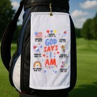 God Says I Am July 4th Christian Bible Verse Golf Towel thumb 2