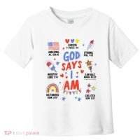 God Says I Am July 4th Christian Bible Verse Toddler T-Shirt thumb 0