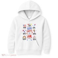 God Says I Am July 4th Christian Bible Verse Kids Hoodie thumb 0