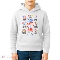God Says I Am July 4th Christian Bible Verse Kids Hoodie thumb 4