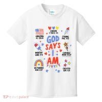 God Says I Am July 4th Christian Bible Verse Kids T-Shirt thumb 0