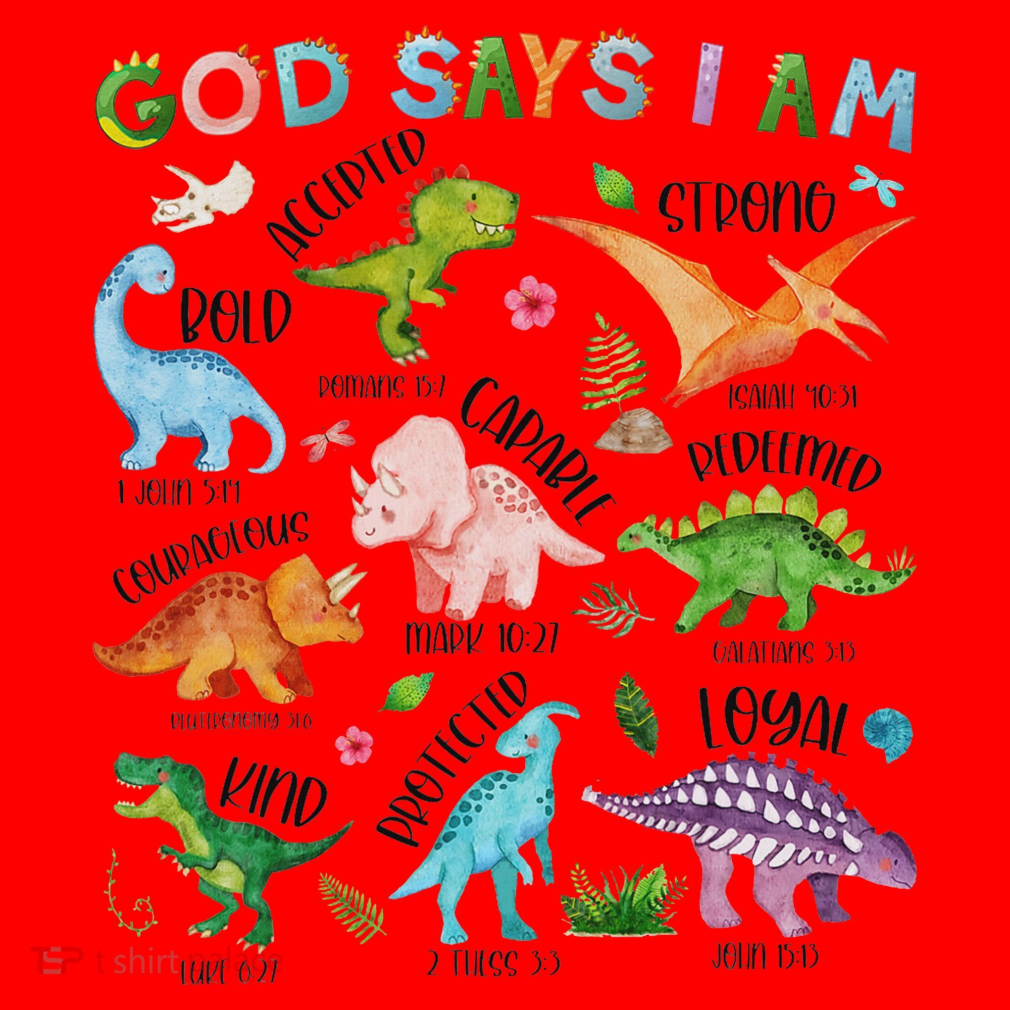 God Says I Am Dinosaur Lover Bible Verse Santa Hat