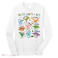 God Says I Am Dinosaur Lover Bible Verse Long Sleeve Shirt thumb 0