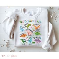 God Says I Am Dinosaur Lover Bible Verse Sweatshirt thumb 2