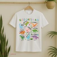 God Says I Am Dinosaur Lover Bible Verse T-Shirt thumb 2