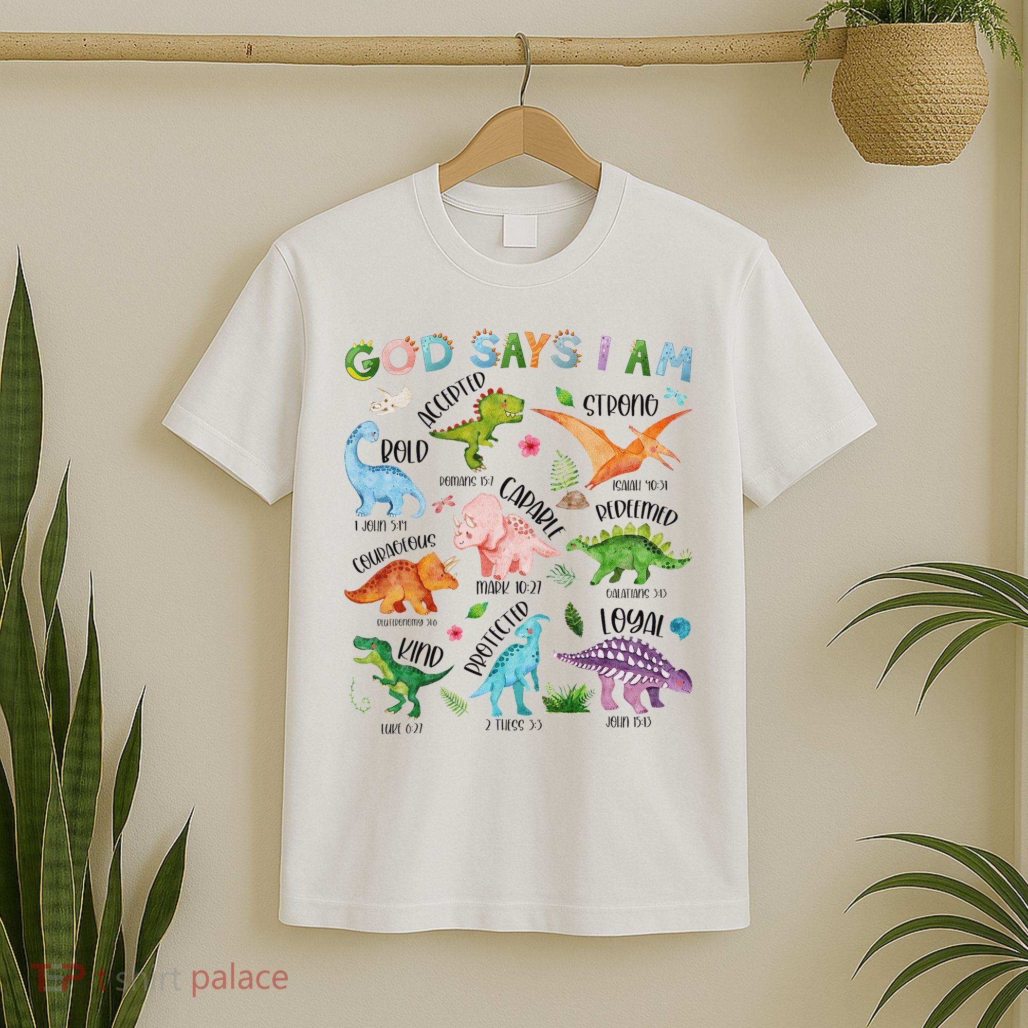 God Says I Am Dinosaur Lover Bible Verse T-Shirt