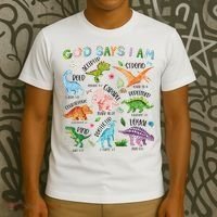 God Says I Am Dinosaur Lover Bible Verse T-Shirt thumb 3