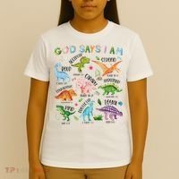 God Says I Am Dinosaur Lover Bible Verse T-Shirt thumb 4