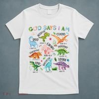 God Says I Am Dinosaur Lover Bible Verse T-Shirt thumb 5
