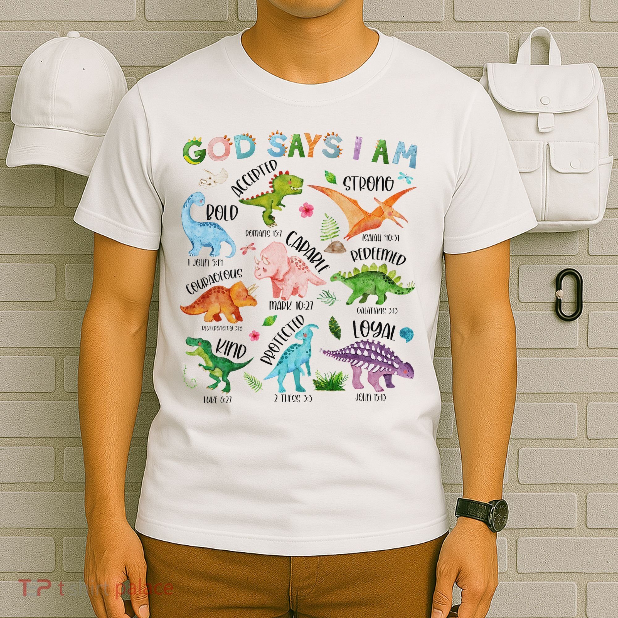 God Says I Am Dinosaur Lover Bible Verse T-Shirt