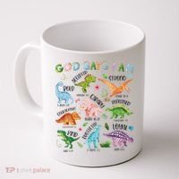 God Says I Am Dinosaur Lover Bible Verse Coffee Mug thumb 0