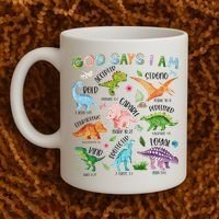 God Says I Am Dinosaur Lover Bible Verse Coffee Mug thumb 2