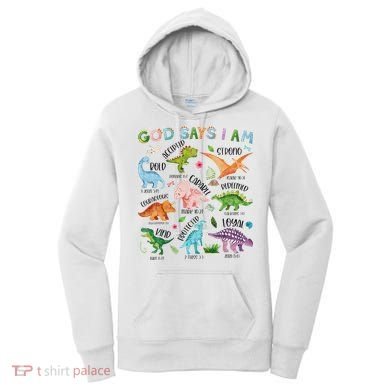 God Says I Am Dinosaur Lover Bible Verse Women's Hoodie