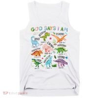 God Says I Am Dinosaur Lover Bible Verse Tank Top thumb 0