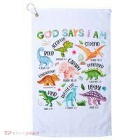 God Says I Am Dinosaur Lover Bible Verse Golf Towel thumb 0