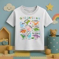 God Says I Am Dinosaur Lover Bible Verse Toddler T-Shirt thumb 3