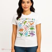 God Says I Am Dinosaur Lover Bible Verse Women's T-Shirt thumb 4