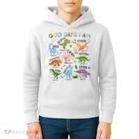 God Says I Am Dinosaur Lover Bible Verse Kids Hoodie thumb 4