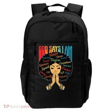 God Says I Am Black Melanin Black Retro Juneteenth Backpack