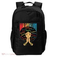 God Says I Am Black Melanin Black Retro Juneteenth Backpack thumb 0