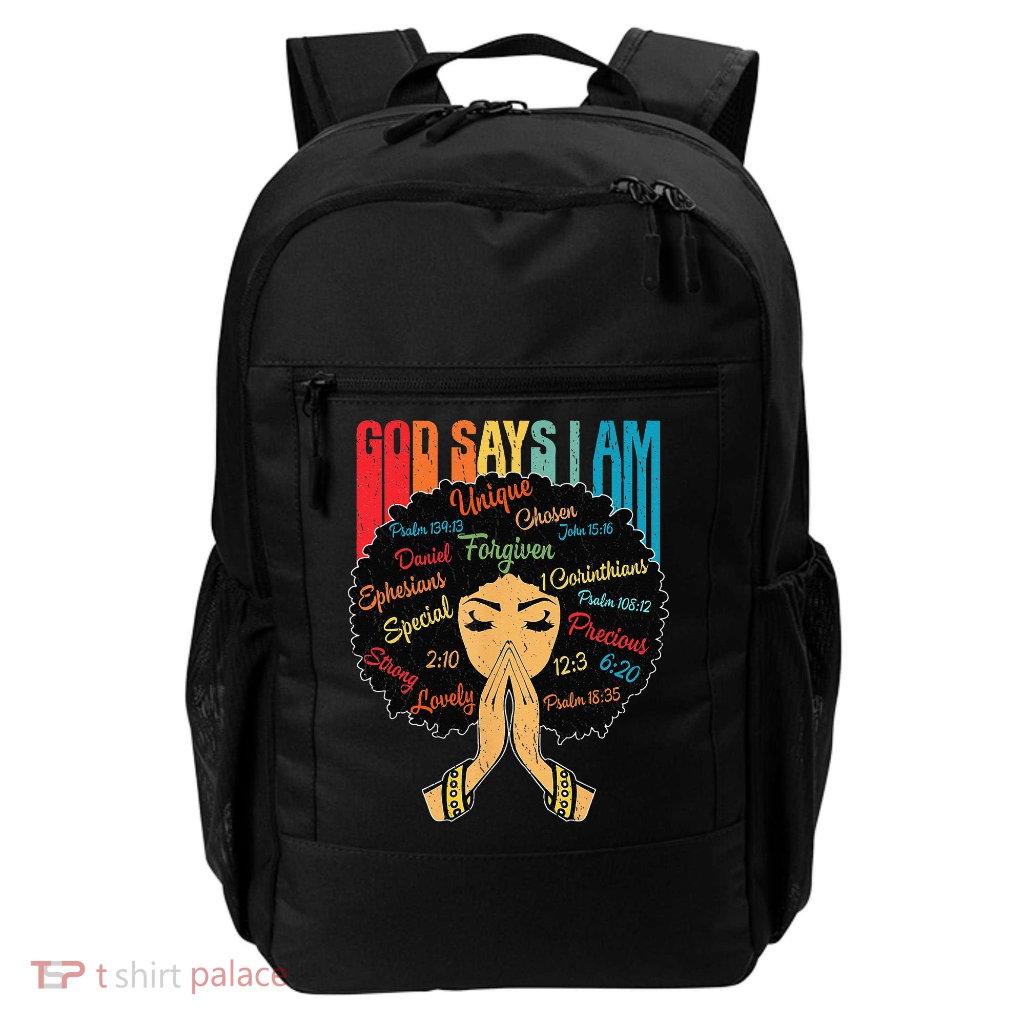 God Says I Am Black Melanin Black Retro Juneteenth Backpack