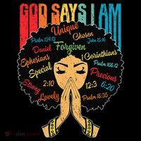 God Says I Am Black Melanin Black Retro Juneteenth Button thumb 1