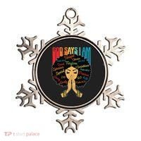 God Says I Am Black Melanin Black Retro Juneteenth Ornament thumb 0