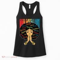 God Says I Am Black Melanin Black Retro Juneteenth Women's Tank Top thumb 0