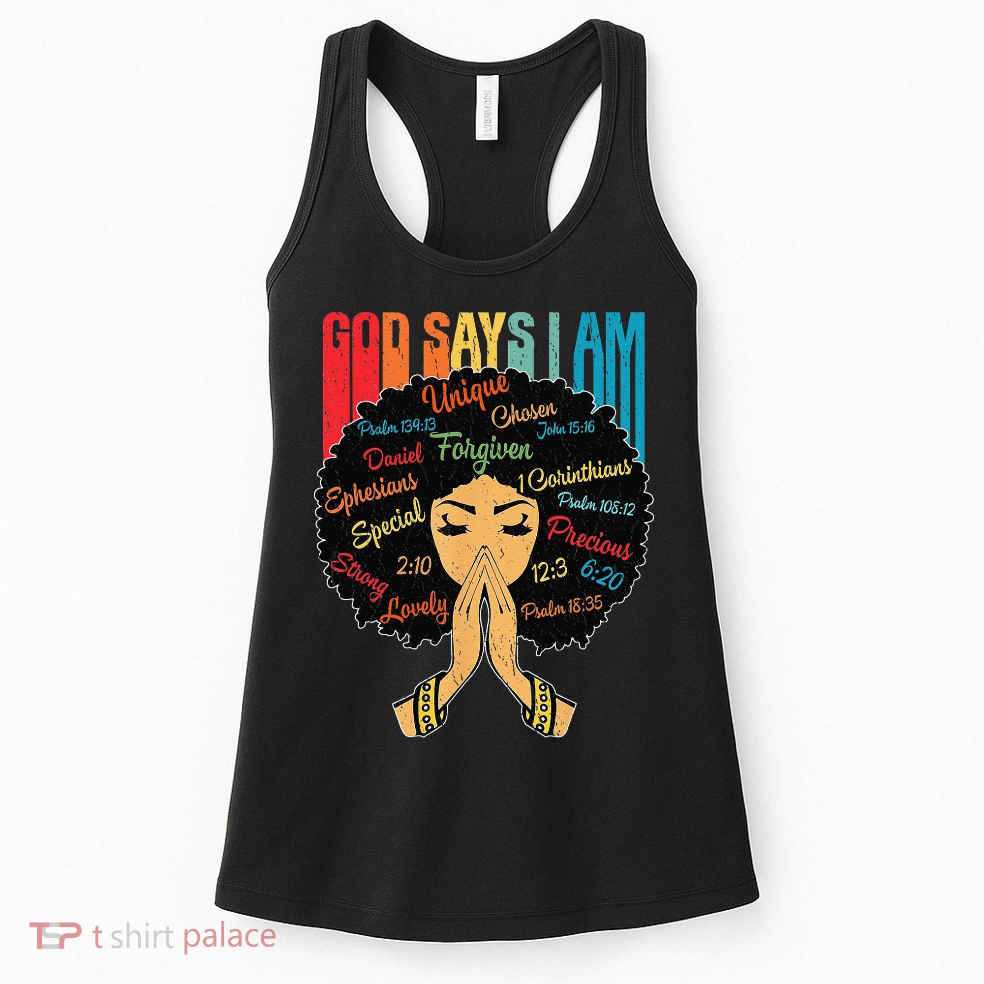 God Says I Am Black Melanin Black Retro Juneteenth Women's Tank Top